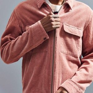 Urban Outfitters Large Ryder Corduroy Zip Jacket in Blush